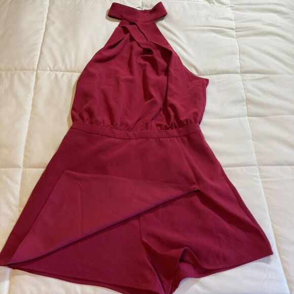 Stylestalker Hailey Romper Shorts Size Small S halter neck with pockets Pink - Picture 7 of 13